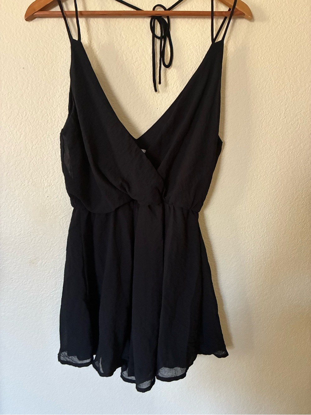 Dainty Hooligan Black Sleeveless V-Neck Mini Romper